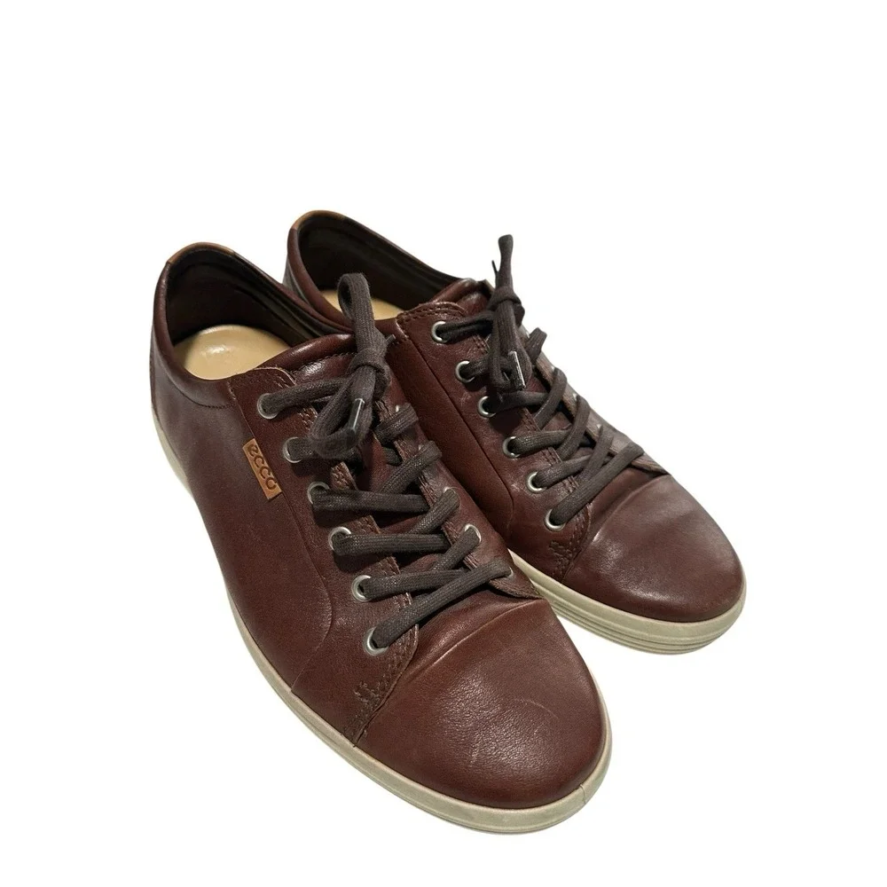 Ecco Shoes Sneakers Men's Size 9 US EU 43 Brown Leather‎ Lace Up Danish #S17-10
